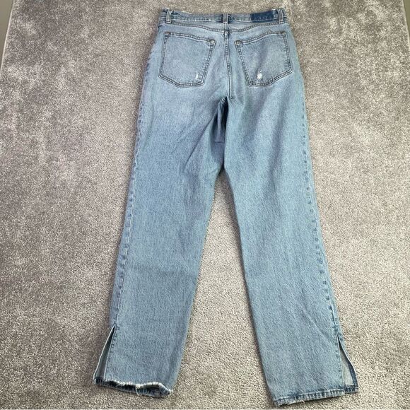 Abercrombie & Fitch Jeans Women's 30 Blue 90's Straight High Rise Split Leg - Picture 4 of 12